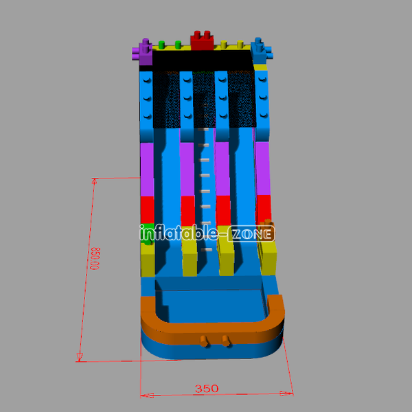 Inflatable-Zone Design Building Blocks Inflatable Dual Lane Water Slides For Bouncing Waterslides With Pool