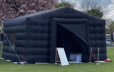 Black Inflatable Nightclub LED Light Change Blow Up Night Club Hire Inflatable Disco Tent