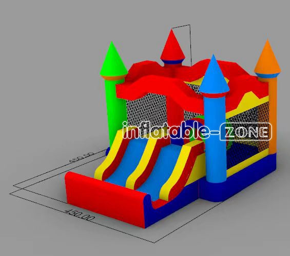 Inflatable-Zone Design Commercial Kids Inflatable Bouncy Castle Combo Bounce House With Slide