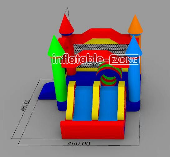 Inflatable-Zone Design Commercial Kids Inflatable Bouncy Castle Combo Bounce House With Slide
