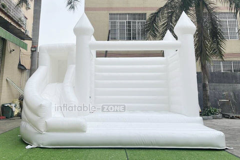 Fun And Exciting Wedding Jumping Castle Slide Combo Bounce House White Inflatable Bouncy For Backyard Trampoline Party