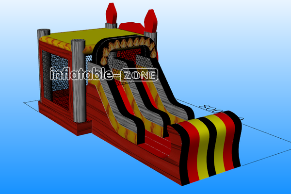 Inflatable-Zone Design Fire Inflatable Jumping Castle With Slide Combo Bounce House Business