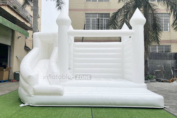 Fun And Exciting Wedding Jumping Castle Slide Combo Bounce House White Inflatable Bouncy For Backyard Trampoline Party