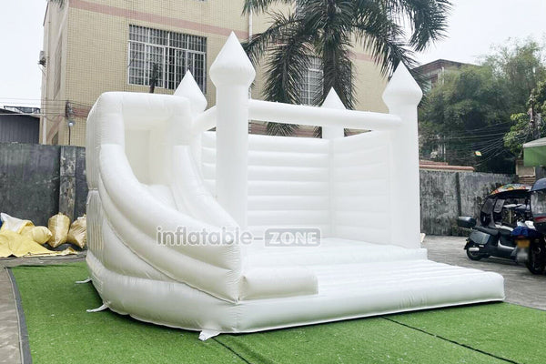 Fun And Exciting Wedding Jumping Castle Slide Combo Bounce House White Inflatable Bouncy For Backyard Trampoline Party