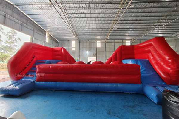 Commercial Inflatable Red Balls Wipeout Big Inflatable Big Baller Obstacle Course Challenge Games
