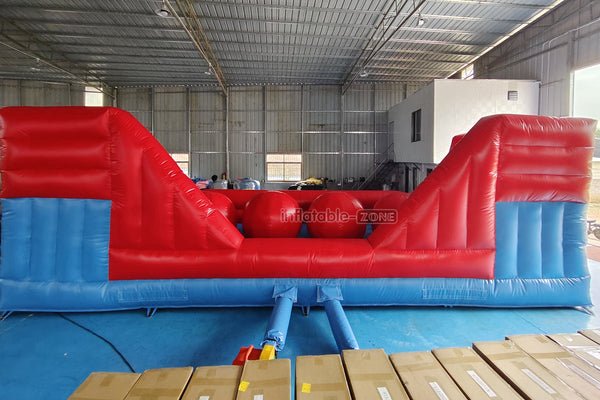 Commercial Inflatable Red Balls Wipeout Big Inflatable Big Baller Obstacle Course Challenge Games