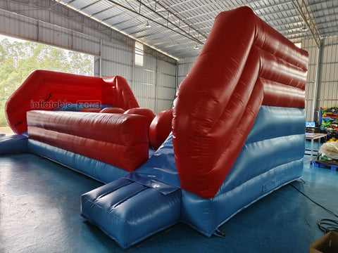 Commercial Inflatable Red Balls Wipeout Big Inflatable Big Baller Obstacle Course Challenge Games