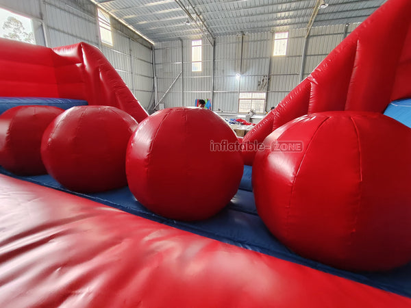 Commercial Inflatable Red Balls Wipeout Big Inflatable Big Baller Obstacle Course Challenge Games