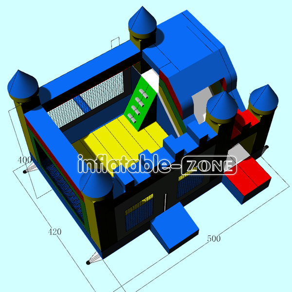 Inflatable-Zone Design Commercial Jumping Castle Trampolines Inflatable Dry Slide Combo Bounce House