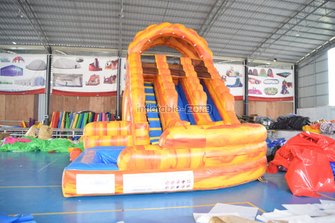 Slam N Curve Inflatable Water Slide Sunny Fun Largest Blow Up Splash Pool Double Lane Water Slide