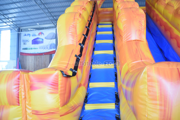 Slam N Curve Inflatable Water Slide Sunny Fun Largest Blow Up Splash Pool Double Lane Water Slide