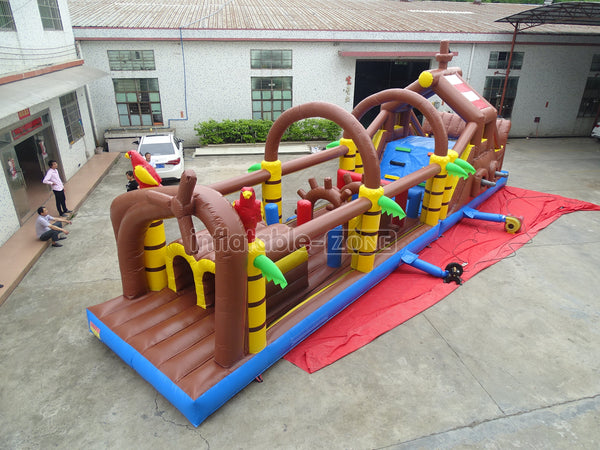 Inflatable Pirate Ship Bounce House Jumping Obstacle Course