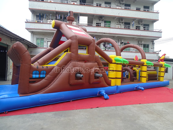 Inflatable Pirate Ship Bounce House Jumping Obstacle Course