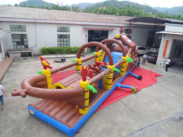 Inflatable Pirate Ship Bounce House Jumping Obstacle Course