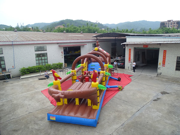 Inflatable Pirate Ship Bounce House Jumping Obstacle Course