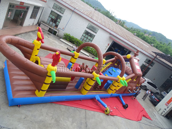 Inflatable Pirate Ship Bounce House Jumping Obstacle Course