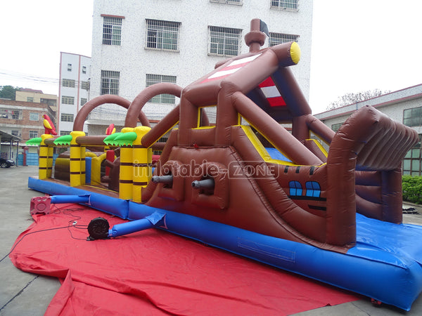 Inflatable Pirate Ship Bounce House Jumping Obstacle Course