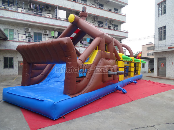 Inflatable Pirate Ship Bounce House Jumping Obstacle Course