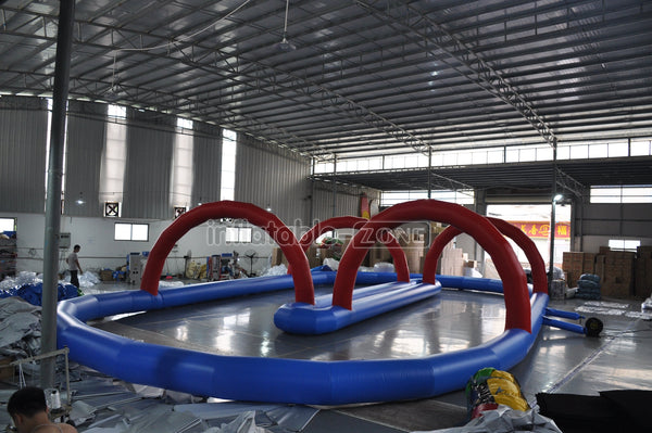 Outdoor Inflatable Zorbing Ball Track, Human Hamster Zorb Track