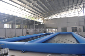 Blue Inflatable Zorbing Track Sports Game Outdoor Zorb Ball Race Track Human Hamster Ball Track