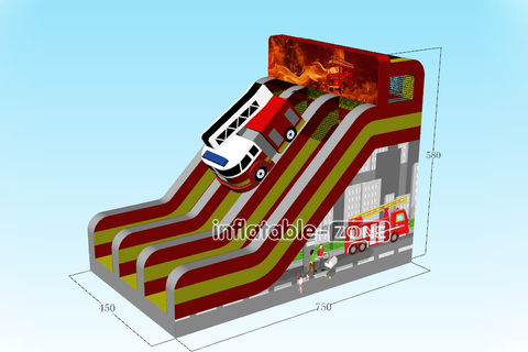 Inflatable-Zone Design Double Lane Inflatable Dry Slide Giant Bouncy And Fun Party
