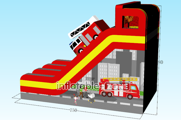 Inflatable-Zone Design Double Lane Inflatable Dry Slide Giant Bouncy And Fun Party