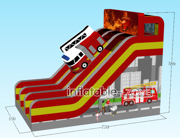 Inflatable-Zone Design Double Lane Inflatable Dry Slide Giant Bouncy And Fun Party