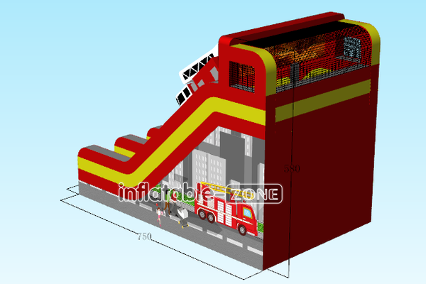 Inflatable-Zone Design Double Lane Inflatable Dry Slide Giant Bouncy And Fun Party