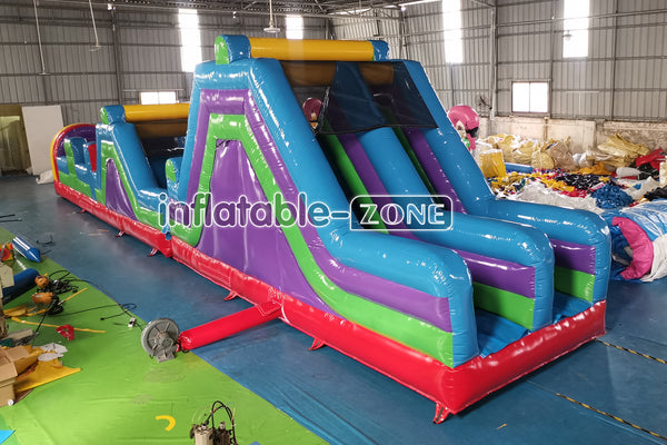Giant Inflatable Obstacle Course Slip And Slide Fun Bouncy Obstacle Course For Adults And Kids