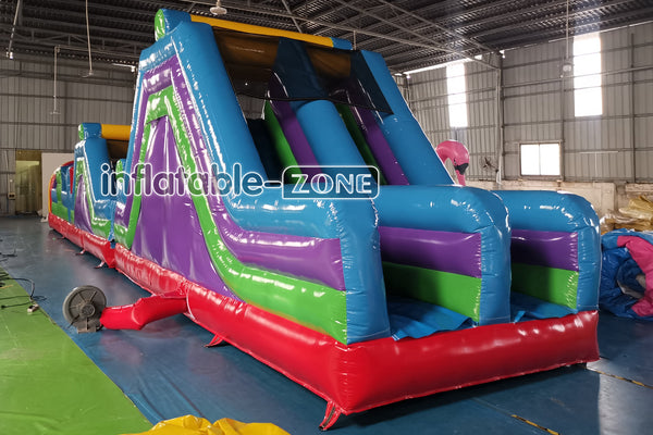 Giant Inflatable Obstacle Course Slip And Slide Fun Bouncy Obstacle Course For Adults And Kids