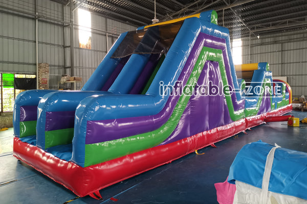 Giant Inflatable Obstacle Course Slip And Slide Fun Bouncy Obstacle Course For Adults And Kids
