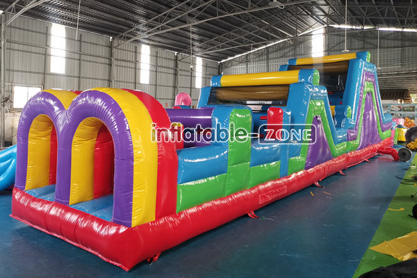 Giant Inflatable Obstacle Course Slip And Slide Fun Bouncy Obstacle Course For Adults And Kids