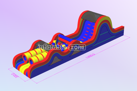 Inflatable-Zone Design Fun Run Obstacle Course Outdoor Inflatable Course With Rock Climbing Wall And Slide
