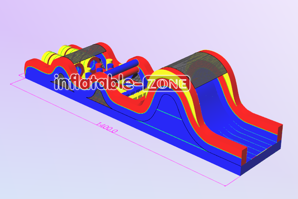 Inflatable-Zone Design Fun Run Obstacle Course Outdoor Inflatable Course With Rock Climbing Wall And Slide