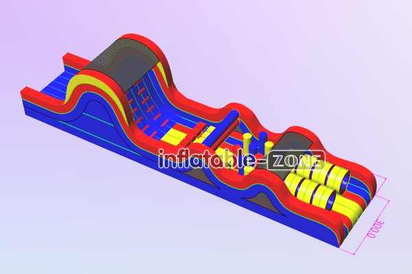 Inflatable-Zone Design Fun Run Obstacle Course Outdoor Inflatable Course With Rock Climbing Wall And Slide