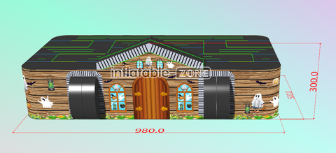 Inflatable-Zone Design Outdoor Inflatable Sports Games Gaint Inflatable Maze Haunted House For Fun Halloween