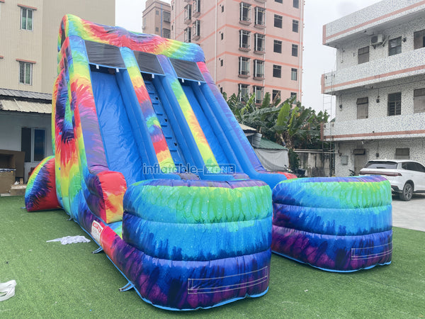 Commercial Inflatable Double Slide Outdoor Inflatable Big Slide Giant Inflatable Dry Slide For Kids