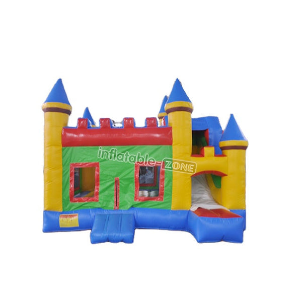 Custom logo printing  Inflatable Castle with slide , slide bounce house