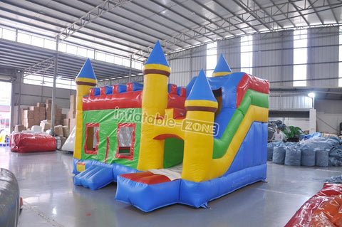 Custom logo printing  Inflatable Castle with slide , slide bounce house