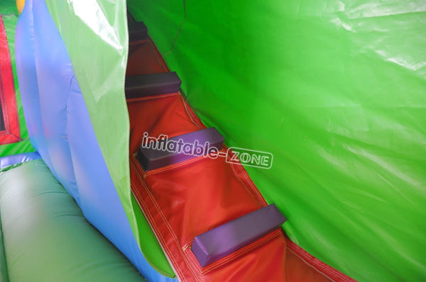 Custom logo printing  Inflatable Castle with slide , slide bounce house