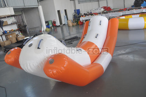 Inflatable water game seesaw orange color, inflatable seesaw for water game