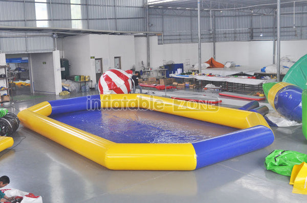 Blue and yellow Inflatable water pool, children play enjoyment water game pool