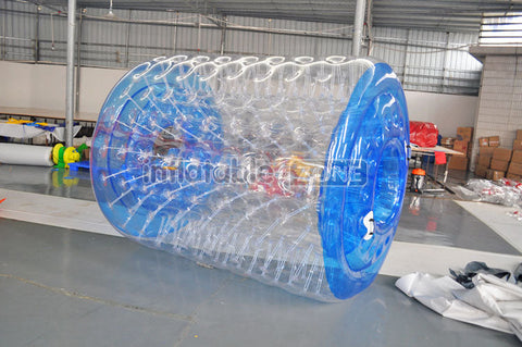 Blue color Transparent inflatable water roller, human inside water rolling tube