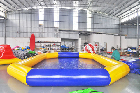 Blue and yellow Inflatable water pool, children play enjoyment water game pool