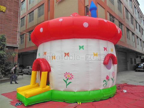 Kids inflatable big round mushroom jumping house