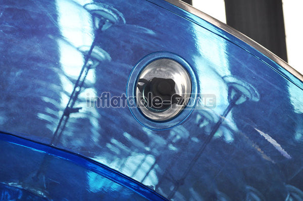 Blue color Transparent inflatable water roller, human inside water rolling tube