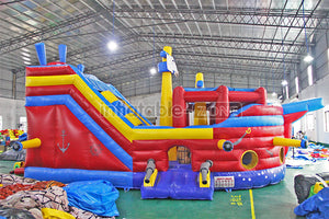 Corsair theme inflatable slide fashion inflatable pirate boat slide for kids