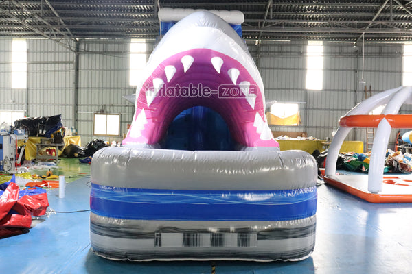 Happy Hop Inflatable Shark Slide Party Blow Up Commercial Inflatable Water Slide With Pool