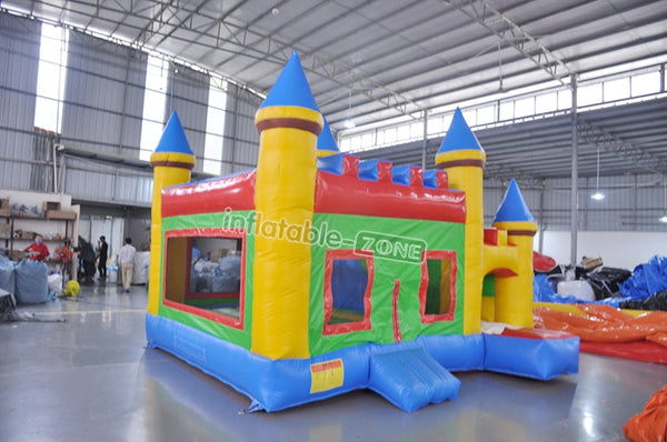 Custom logo printing  Inflatable Castle with slide , slide bounce house