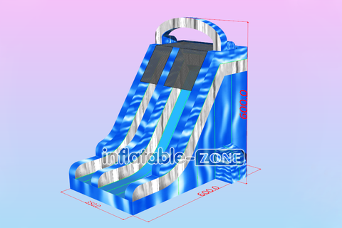 Inflatable-Zone Design Huge Inflatable Dry Slide Blue Marble Blow Up Slide Play Center For Outdoor Party